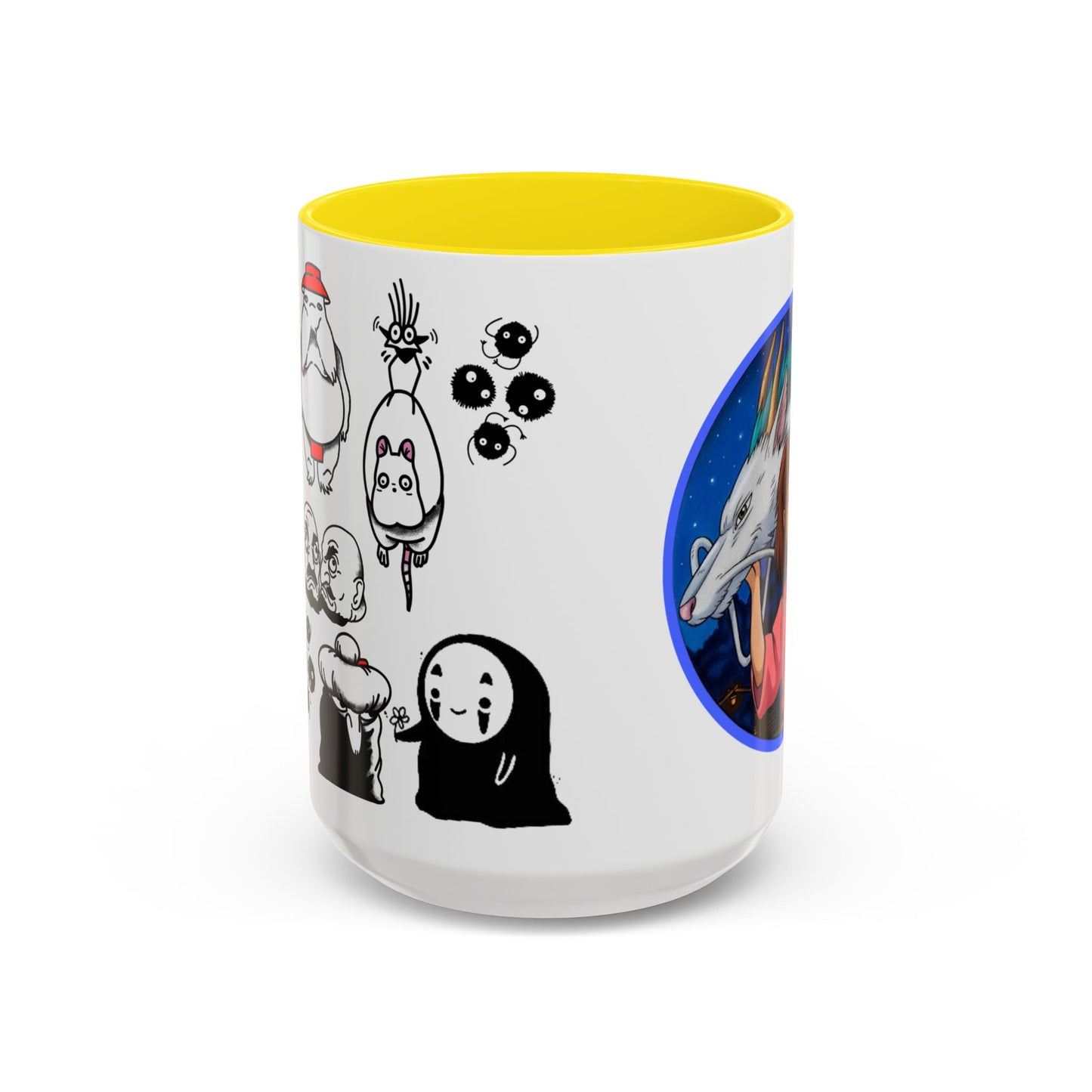 Spirited Away Moments Accent Mug – Color Handle Ghibli Cup 11oz & 15oz – Chihiro and Haku Anime Scene Gift