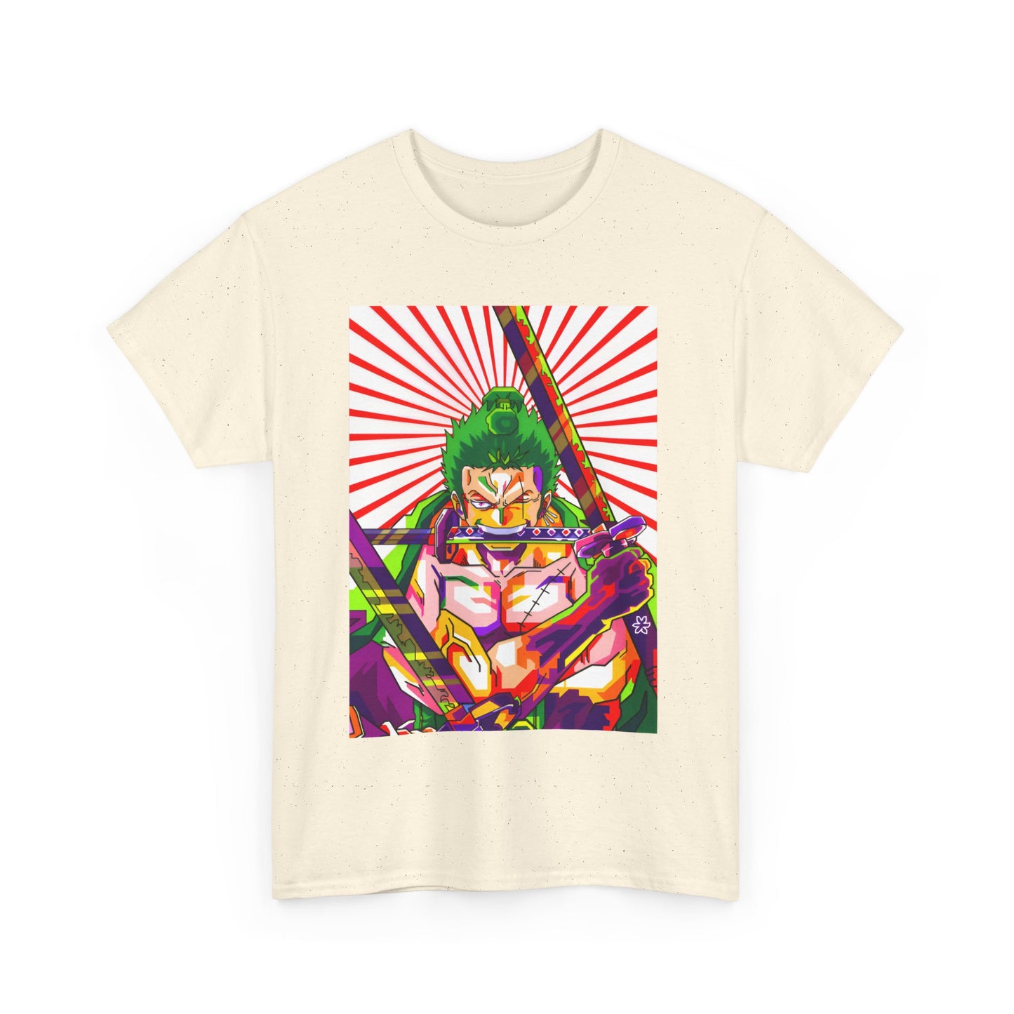 One Piece Zoro Style T-Shirt – 100% Cotton Anime Tee for Swordsman Fans