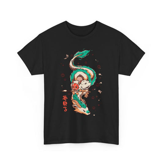 Haku and Princess Mononoke T-Shirt – 100% Cotton Studio Ghibli Inspired Tee
