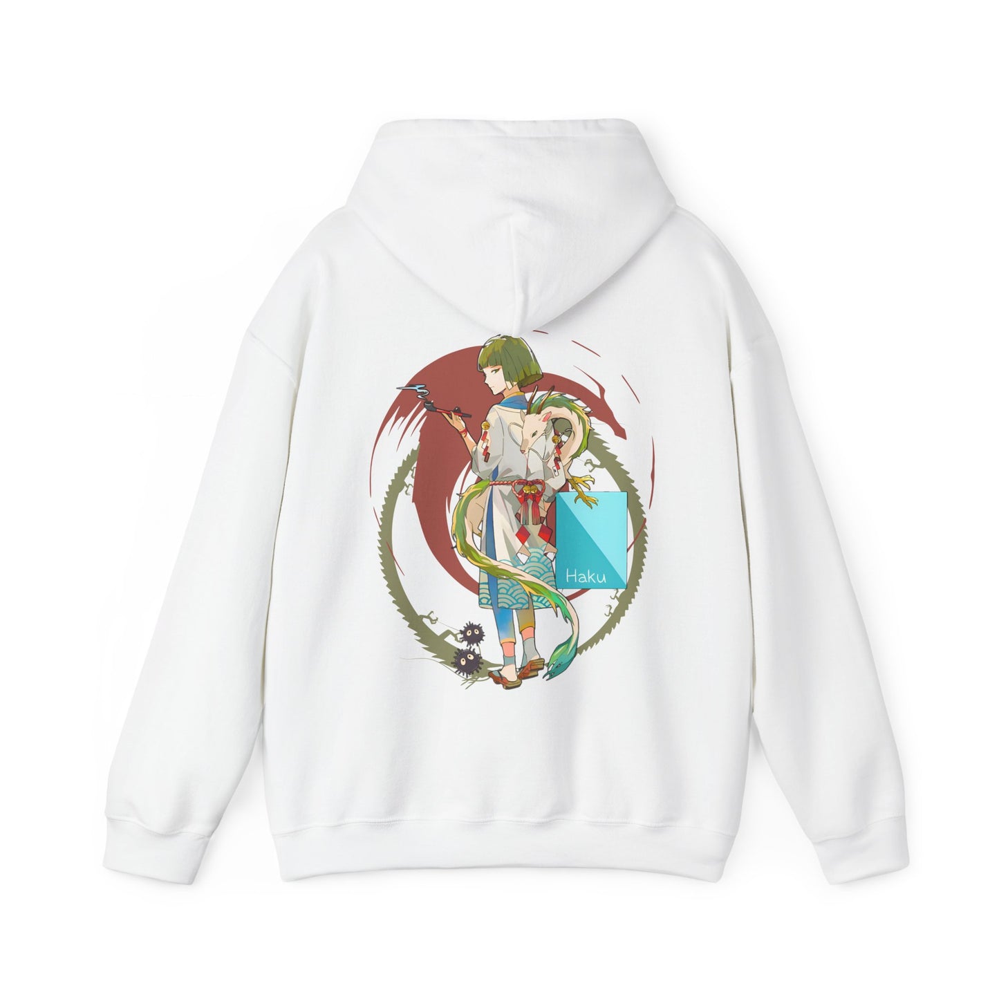 Haku Spirited Away Back Print Hoodie – 100% Cotton Studio Ghibli Hoodie for Anime and Fantasy Lovers