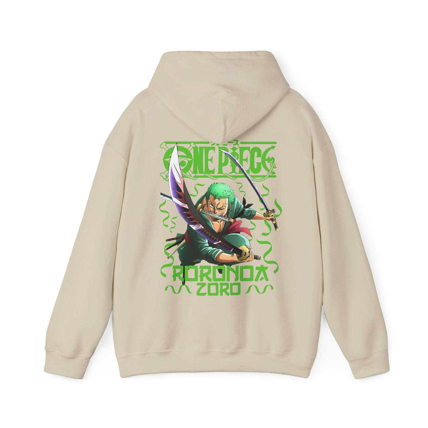 Roronoa Zoro Back Print Hoodie – One Piece Sword Style 100% Cotton Anime Hoodie