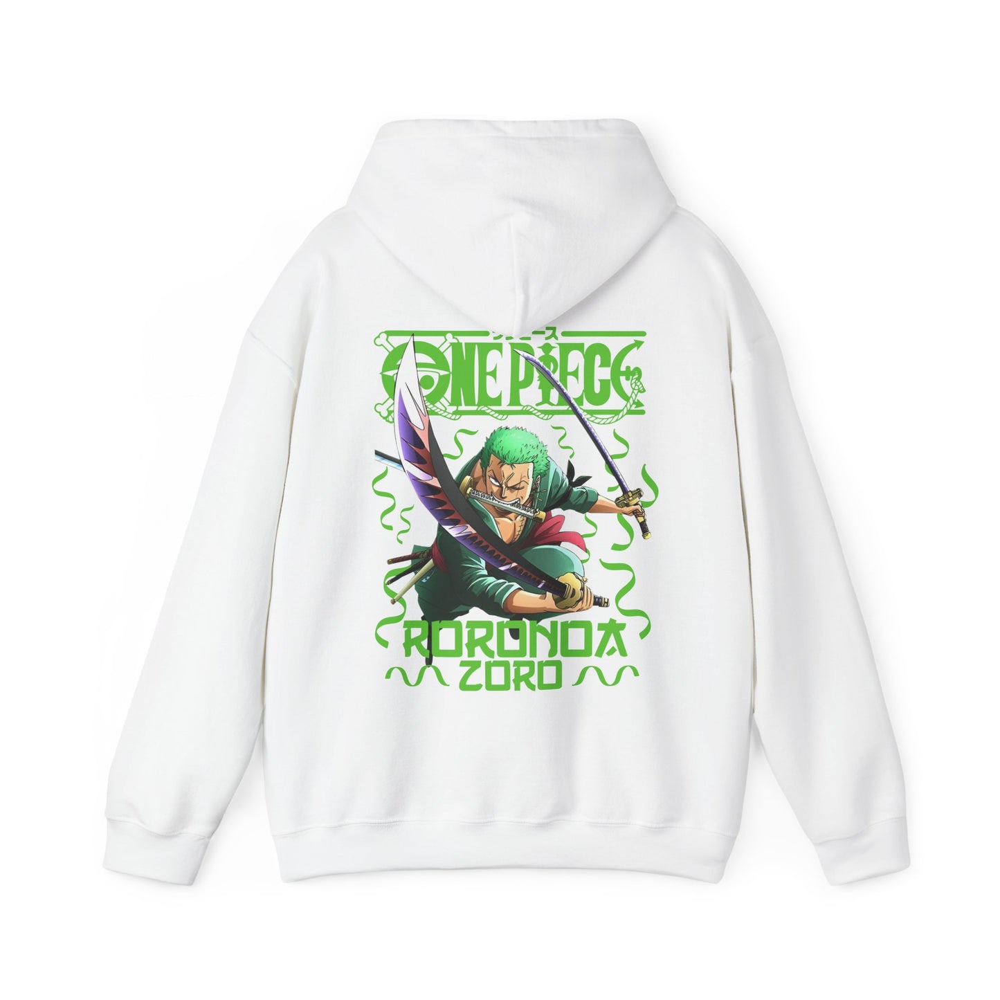 Roronoa Zoro Back Print Hoodie – One Piece Sword Style 100% Cotton Anime Hoodie