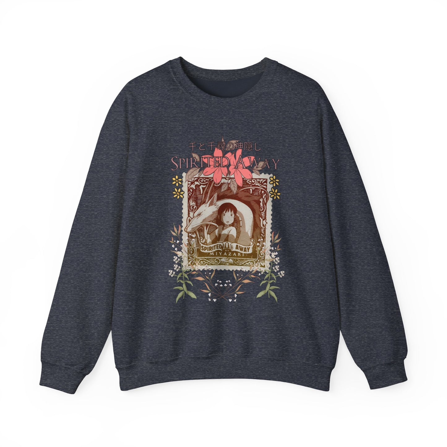 Spirited Away Philately Sweatshirt – 100% Cotton Stamp-Inspired Anime Pullover for Studio Ghibli Fans