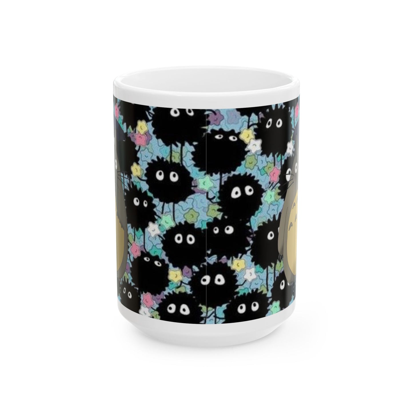 Totoro and Soot Sprites Mug – Studio Ghibli Ceramic Cup – 11oz & 15oz Coffee Mug Gift for Anime Fans