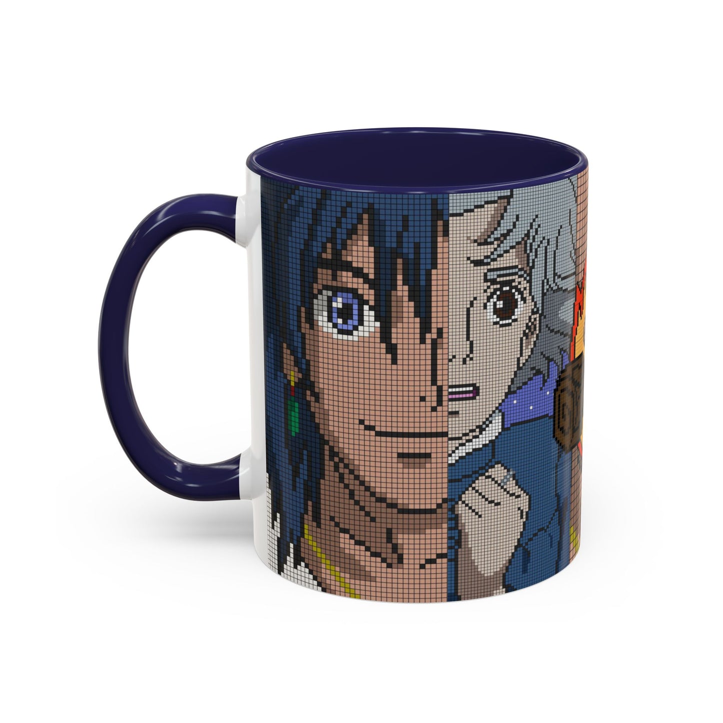 Howl's Moving Castle Pixel Accent Mug – Retro Anime Color Handle Cup 11oz & 15oz – Studio Ghibli Coffee Gift