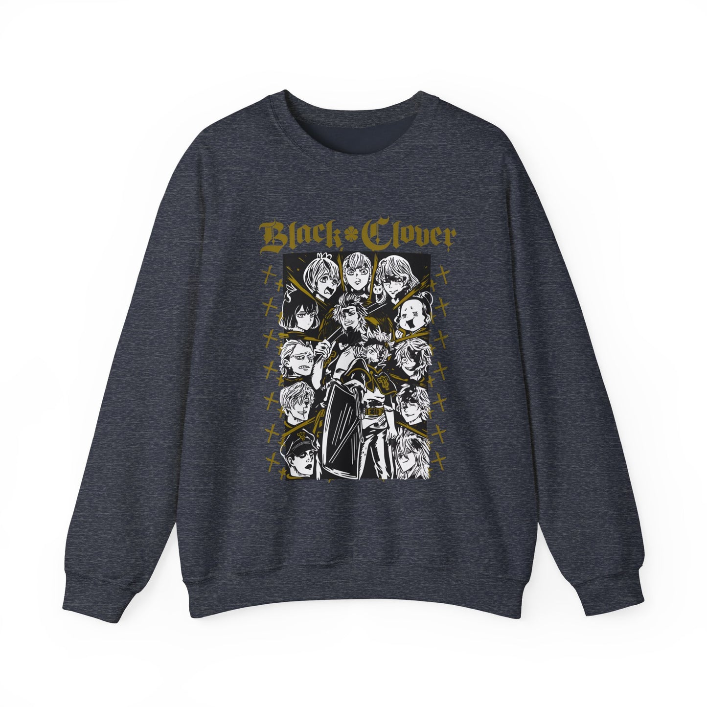 Black Clover Characters Sweatshirt – 100% Cotton Anime Pullover – Asta Yuno Noelle Crewneck for Fans