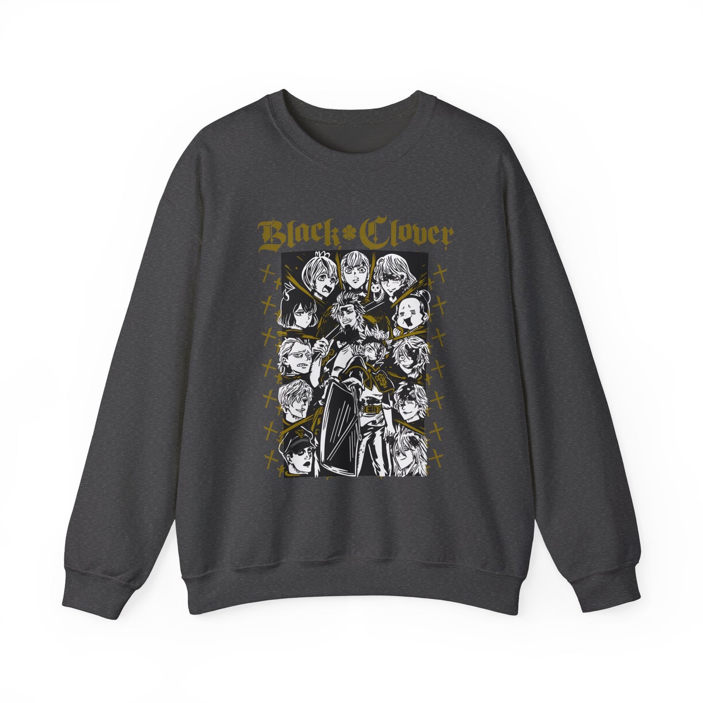 Black Clover Characters Sweatshirt – 100% Cotton Anime Pullover – Asta Yuno Noelle Crewneck for Fans