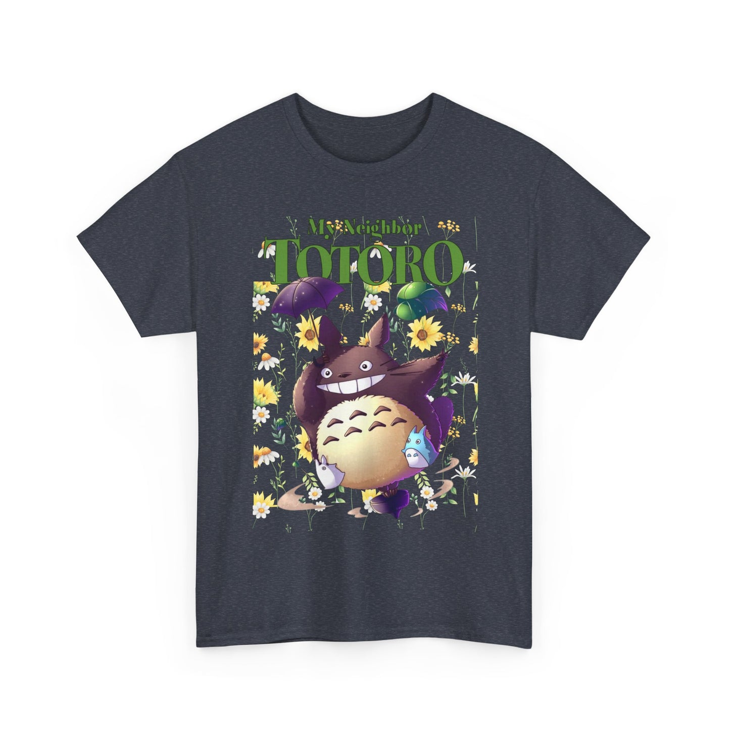 My Neighbor Totoro Umbrella T-Shirt 100% Cotton Studio Ghibli Tee