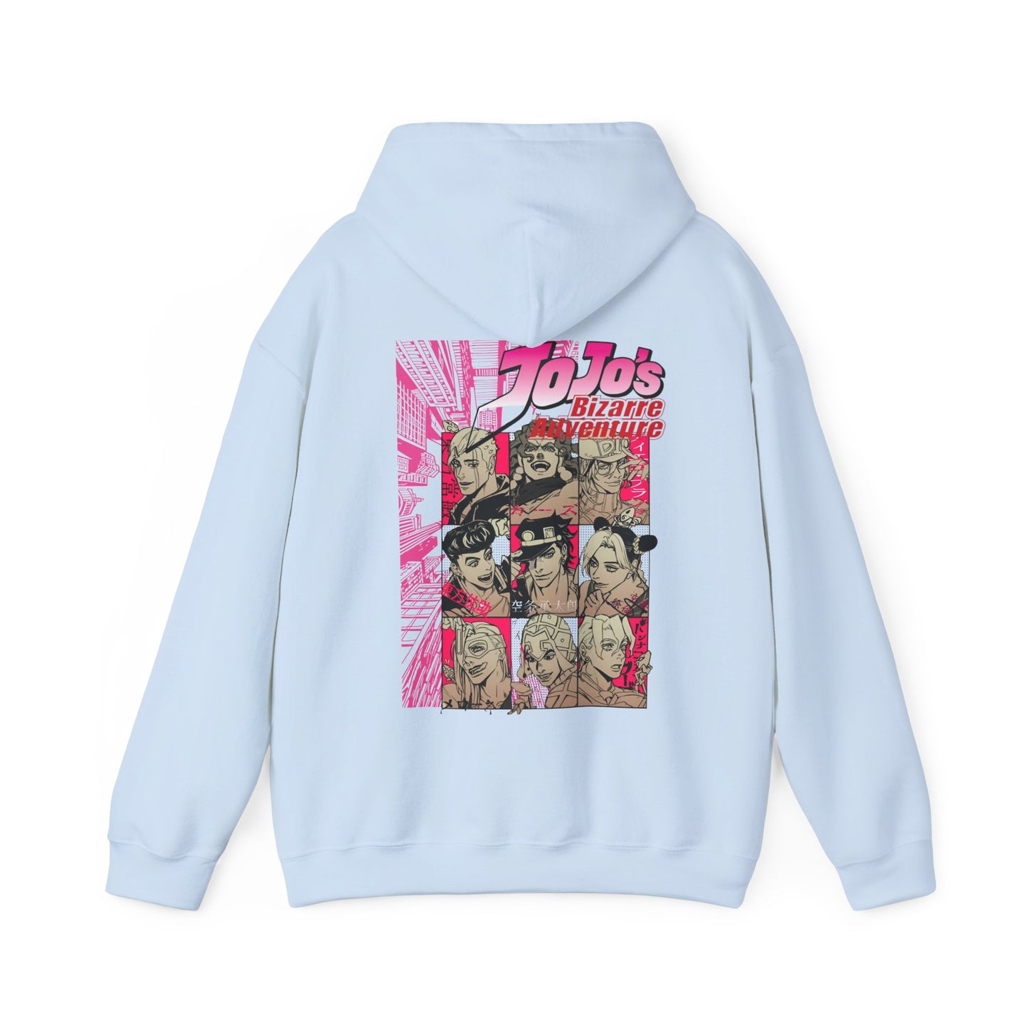 JoJo’s Bizarre Adventure Back Print Hoodie – 100% Cotton Anime Pullover with Stand & Joestar Back Design – Otaku Streetwear