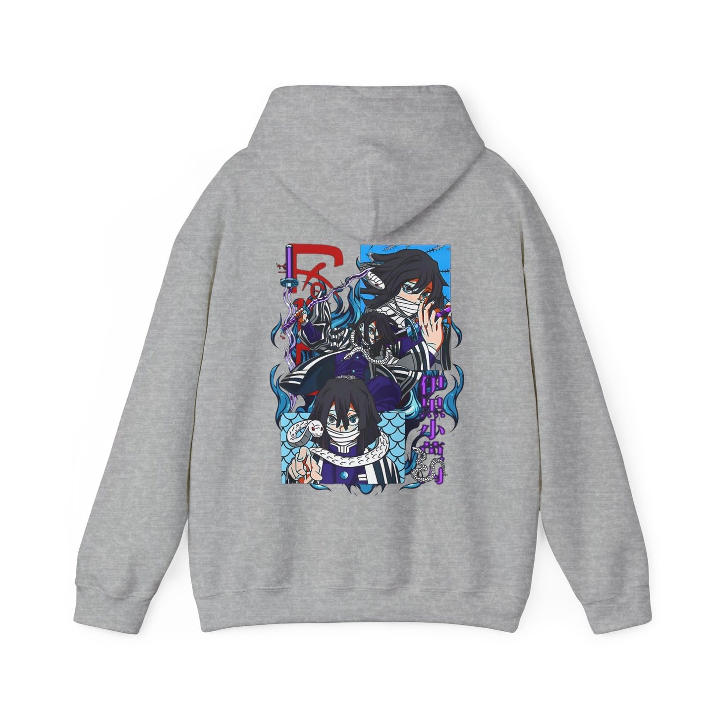 Obanai Iguro Back Print Hoodie – 100% Cotton Demon Slayer Serpent Hashira Anime Hoodie