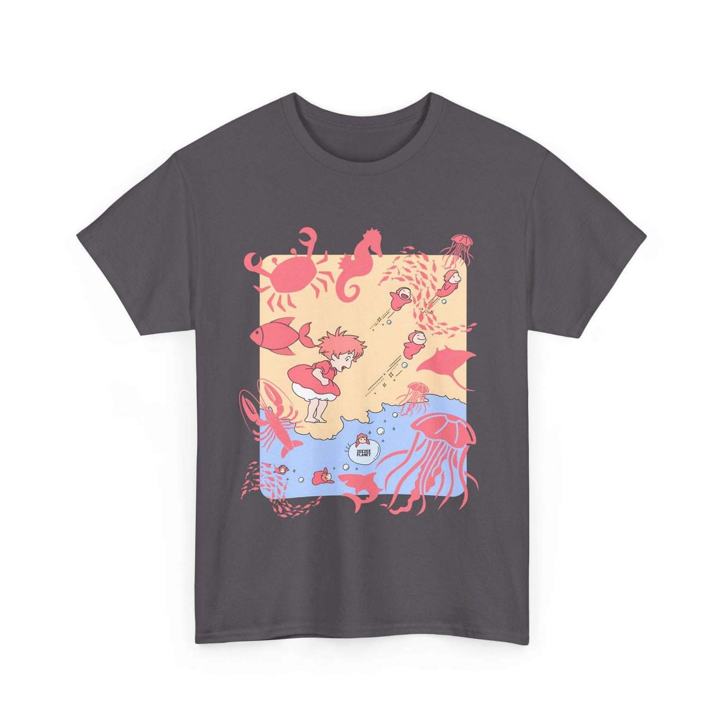 Ponyo Sea World T-Shirt – 100% Cotton Studio Ghibli Ocean Anime Tee