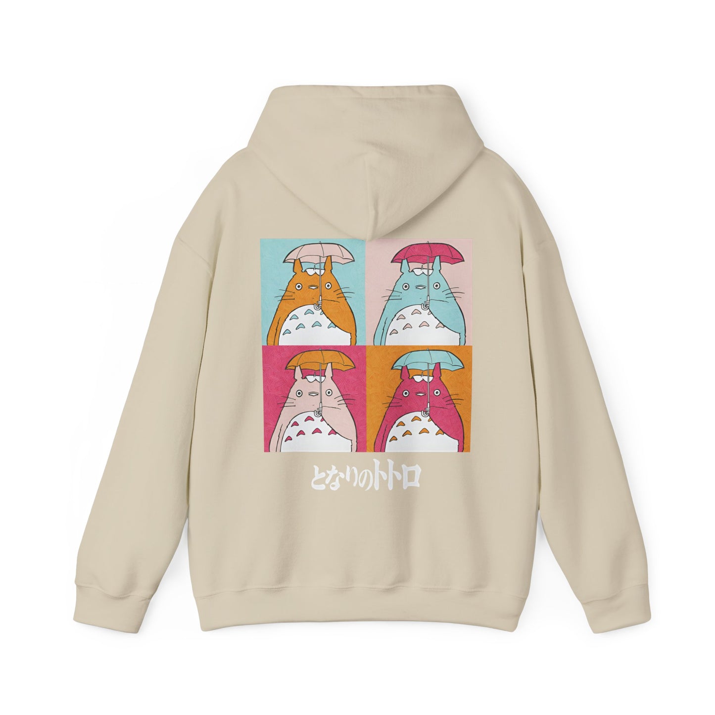 Totoro Aesthetic Art Collage Back Print Hoodie – 100% Cotton Studio Ghibli Inspired Hoodie