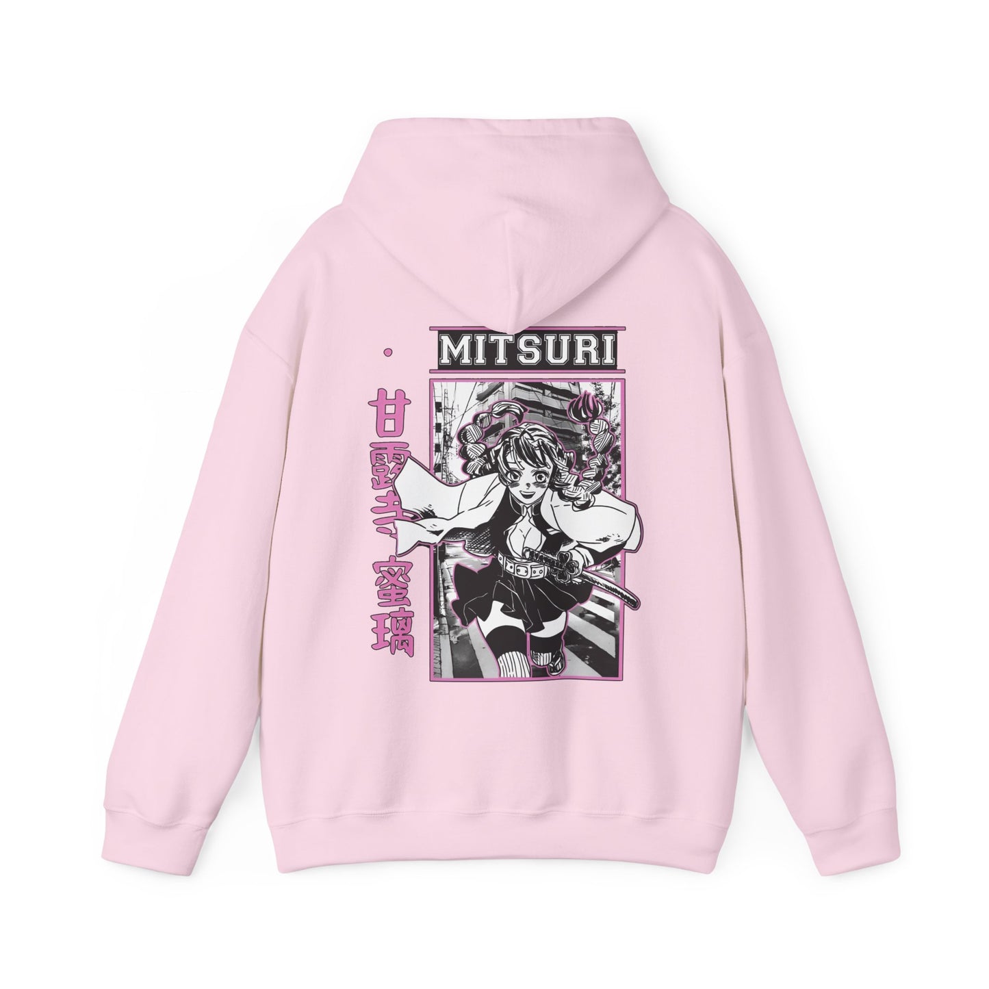 Mitsuri Kanroji Demon Slayer Back Print Hoodie – 100% Cotton Anime Pullover for Fans