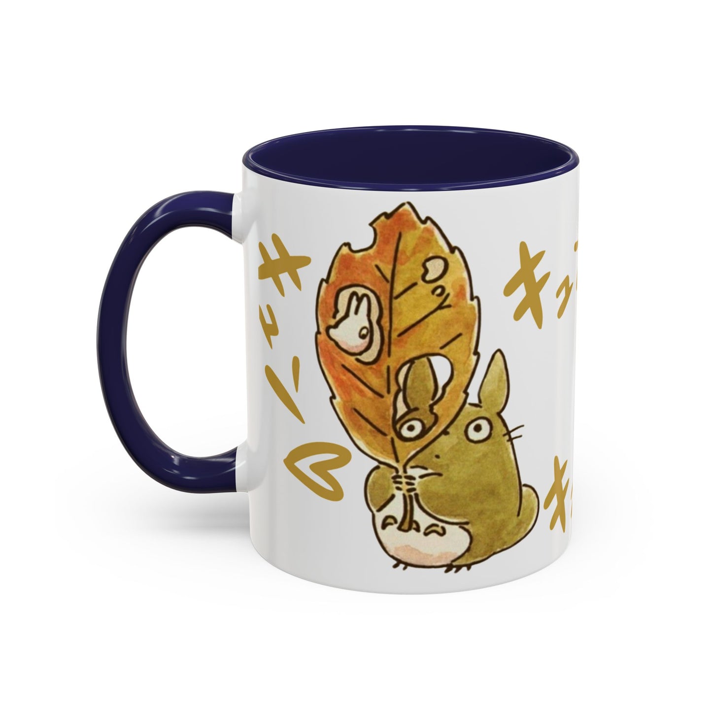 Cute Totoro Accent Mug – Studio Ghibli Color Handle Cup 11oz & 15oz – Kawaii Anime Coffee Mug Gift