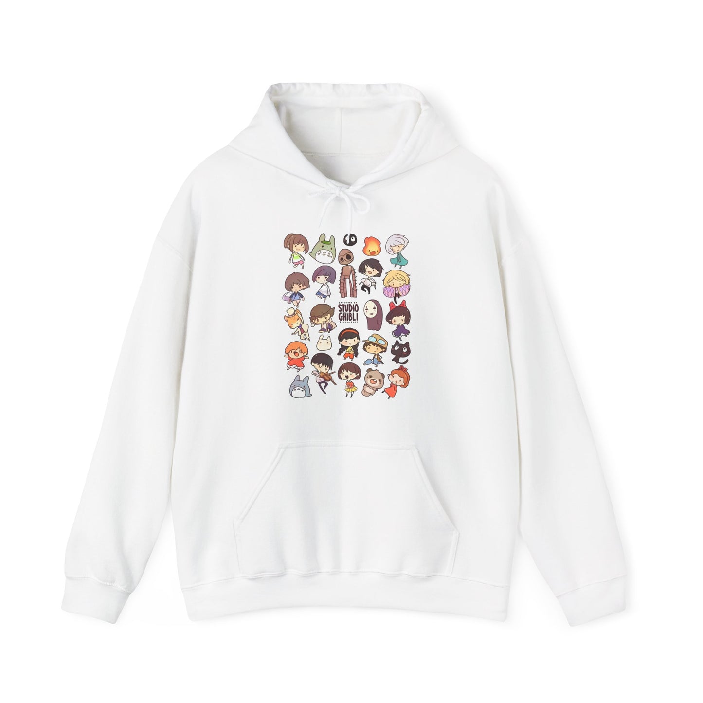 Chibi Studio Ghibli Characters Hoodie – 100% Cotton Anime Pullover for Ghibli Fans