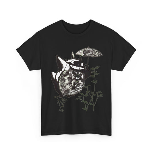 Totoro Black and White T-Shirt 100% Cotton | Studio Ghibli Anime Tee