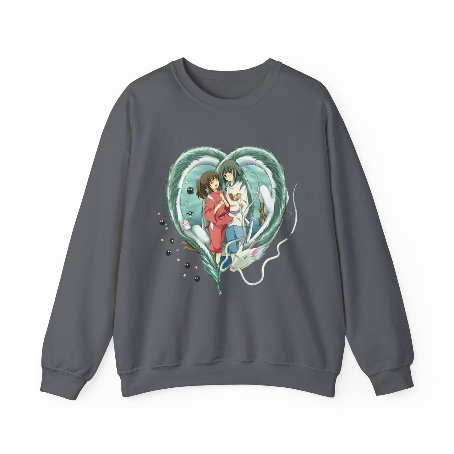 Chihiro and Haku Love Sweatshirt – 100% Cotton Spirited Away Anime Pullover for Studio Ghibli Fans