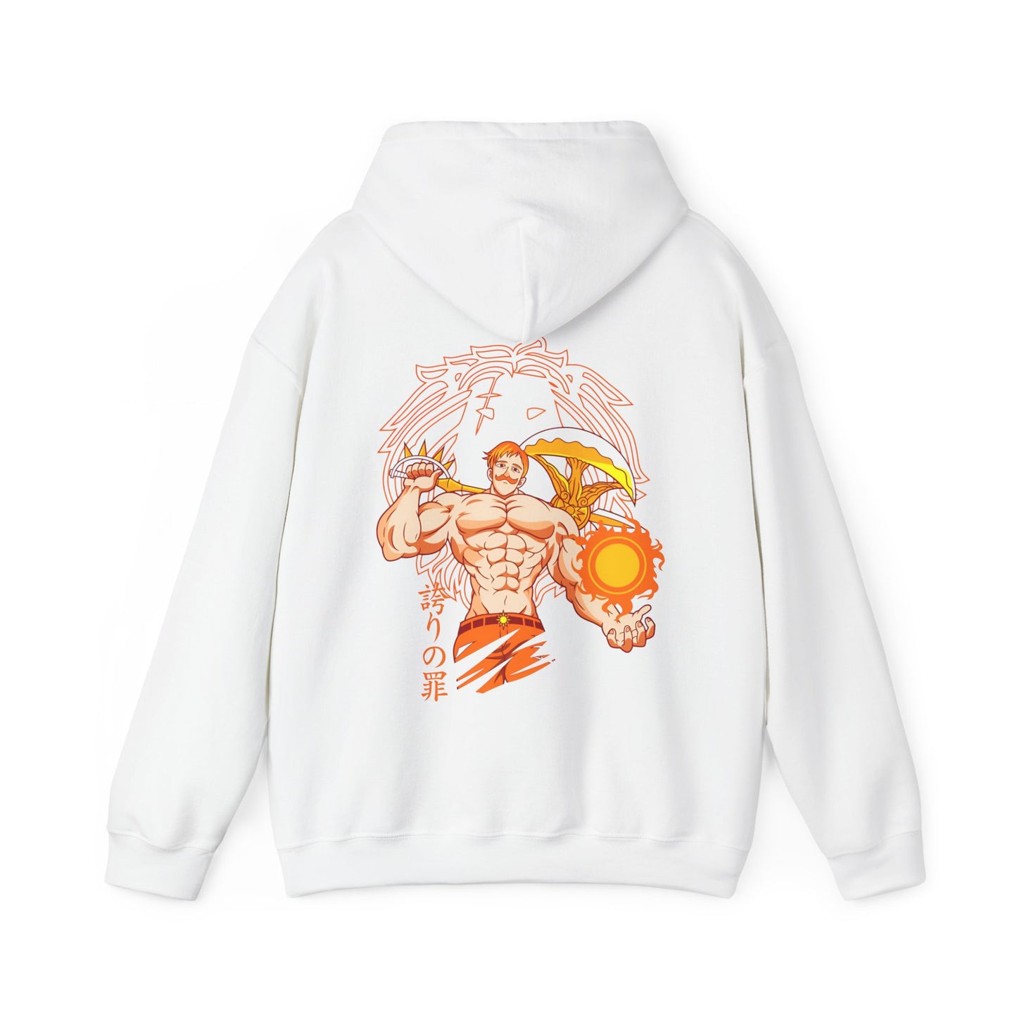 Escanor Seven Deadly Sins Back Print Hoodie – 100% Cotton Anime Hoodie for Lion’s Sin of Pride Fans