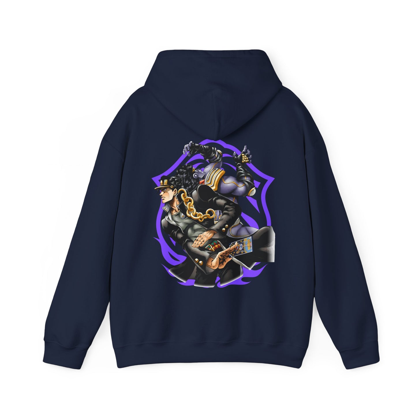 Jotaro Kujo Back Print Hoodie – 100% Cotton JoJo's Bizarre Adventure Anime Pullover