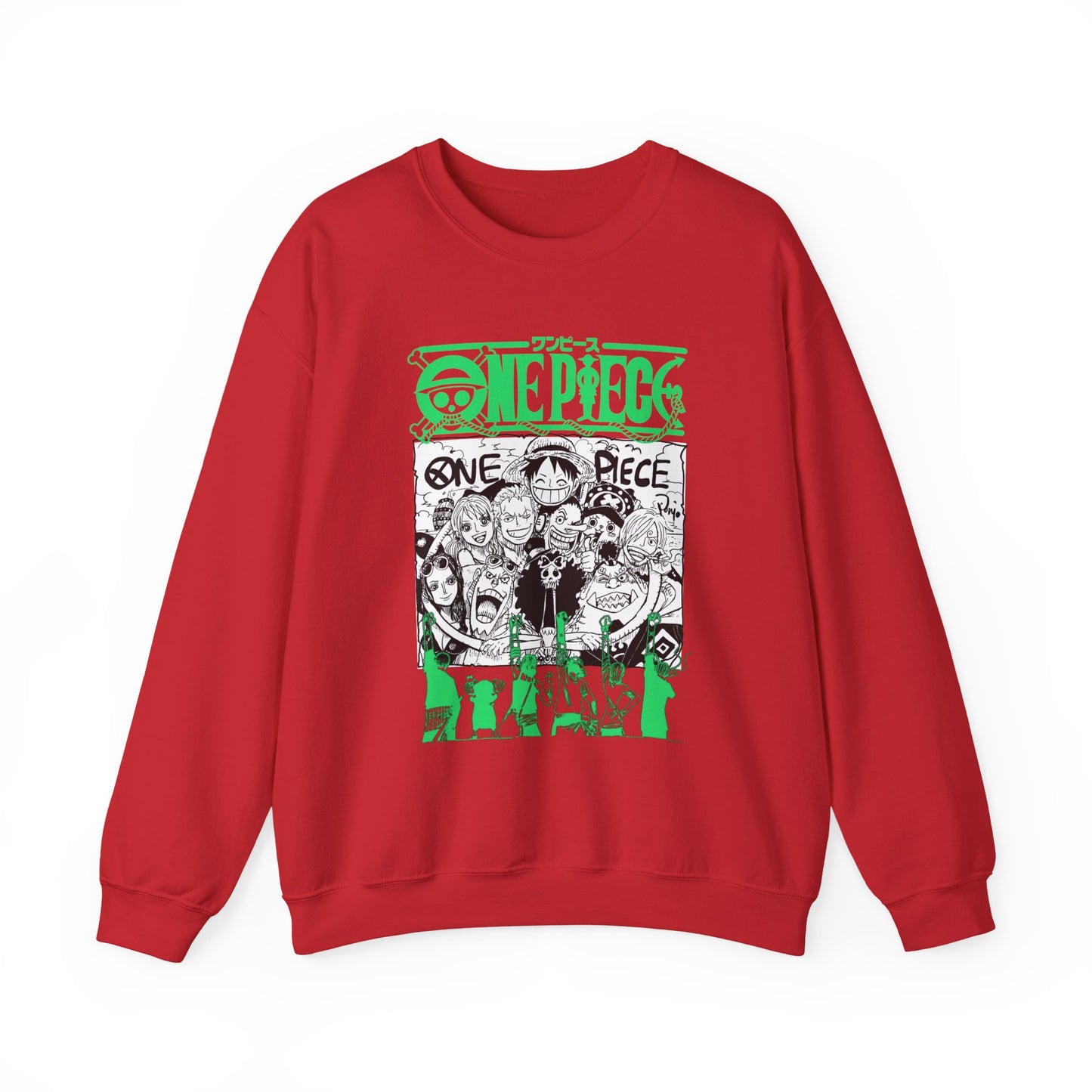 One Piece Characters Sweatshirt – 100% Cotton Anime Crew Pullover for True Fans