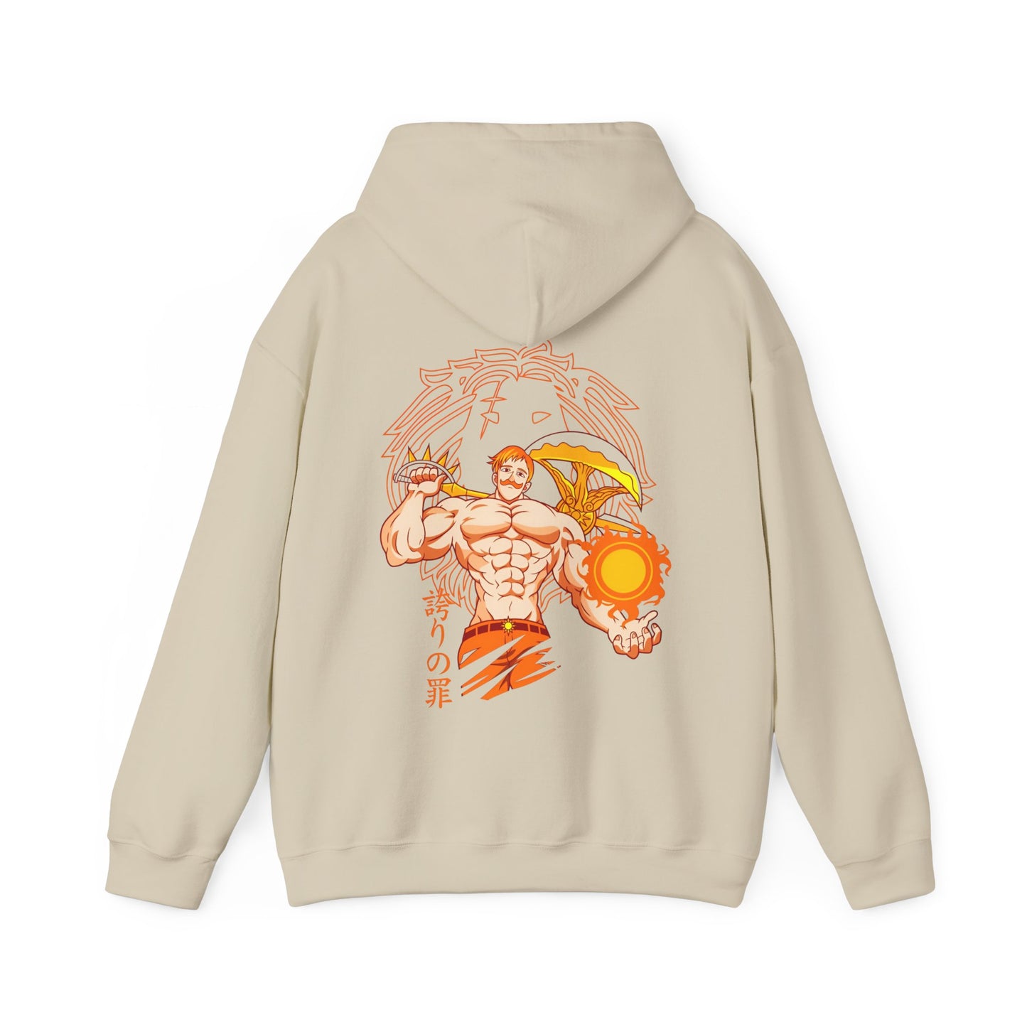 Escanor Seven Deadly Sins Back Print Hoodie – 100% Cotton Anime Hoodie for Lion’s Sin of Pride Fans