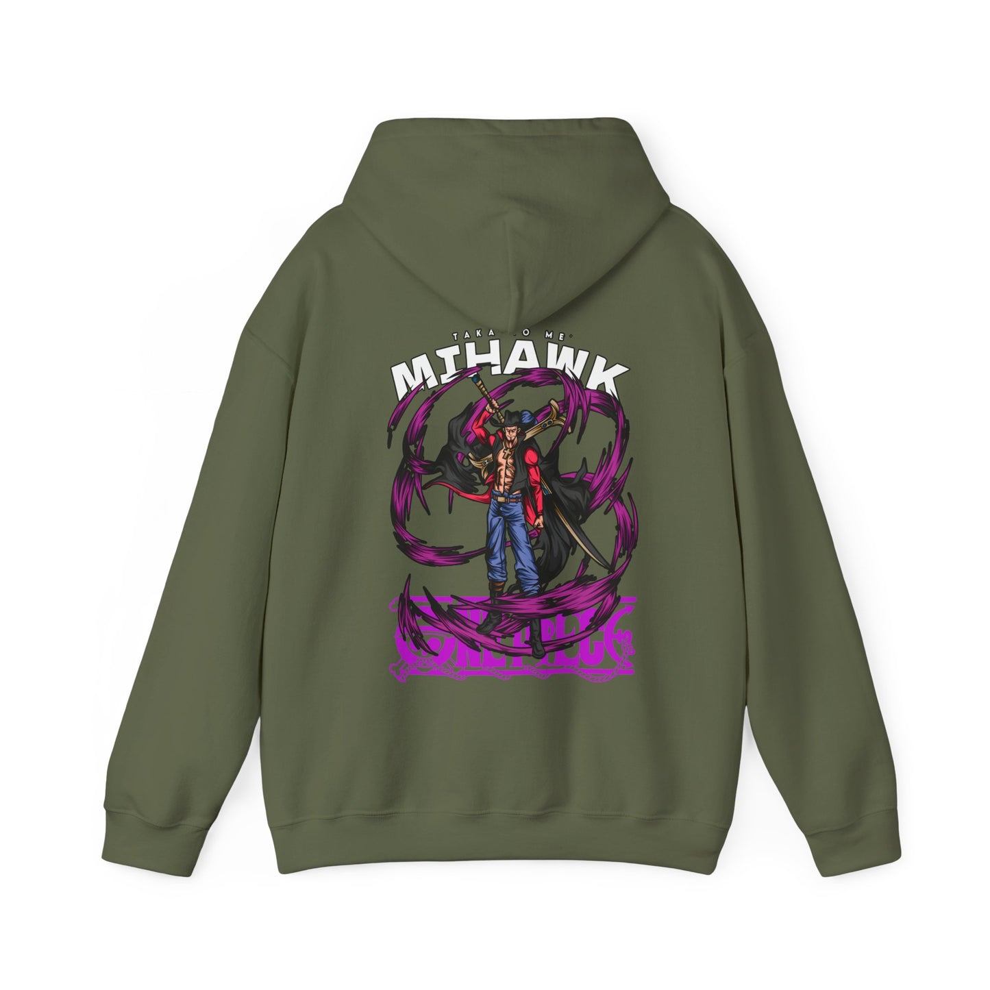 Dracule Mihawk One Piece Back Print Hoodie – 100% Cotton Anime Hoodie for Swordsman Fans