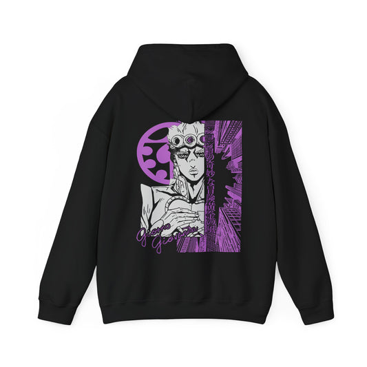 Giorno Giovanna Back Print Hoodie – 100% Cotton JoJo’s Bizarre Adventure Anime Sweatshirt
