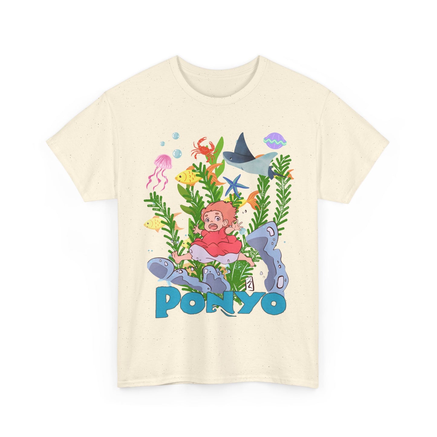 Ponyo Ghibli Sea World T-Shirt 100% Cotton Studio Ghibli Anime Tee