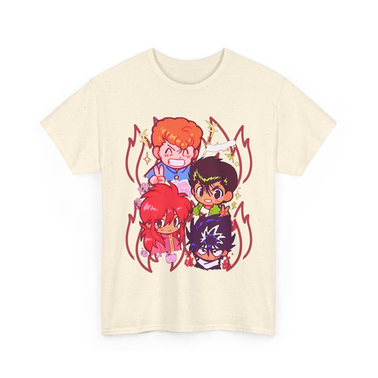 Yu Yu Hakusho T-Shirt – 100% Cotton Retro Anime Tee Featuring Yusuke and Team