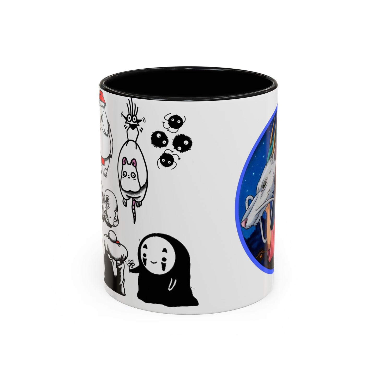 Spirited Away Moments Accent Mug – Color Handle Ghibli Cup 11oz & 15oz – Chihiro and Haku Anime Scene Gift