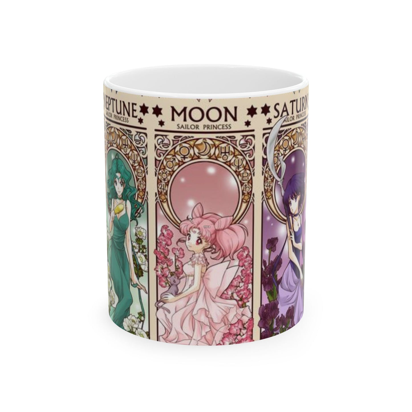 Sailor Moon Outer Guardians Mug – Uranus, Neptune, Pluto, Saturn Ceramic Cup 11oz & 15oz – Anime Magical Girl Gift