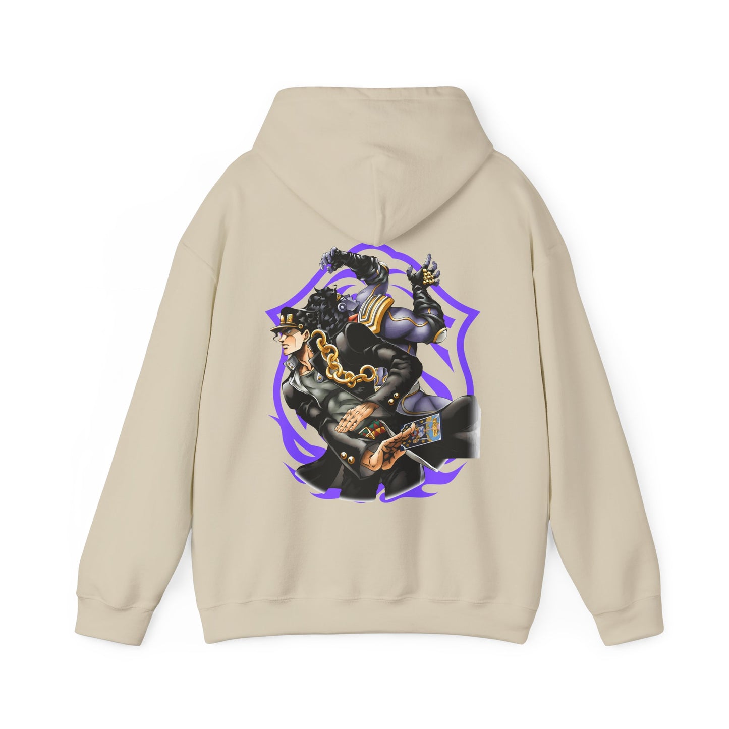 Jotaro Kujo Back Print Hoodie – 100% Cotton JoJo's Bizarre Adventure Anime Pullover