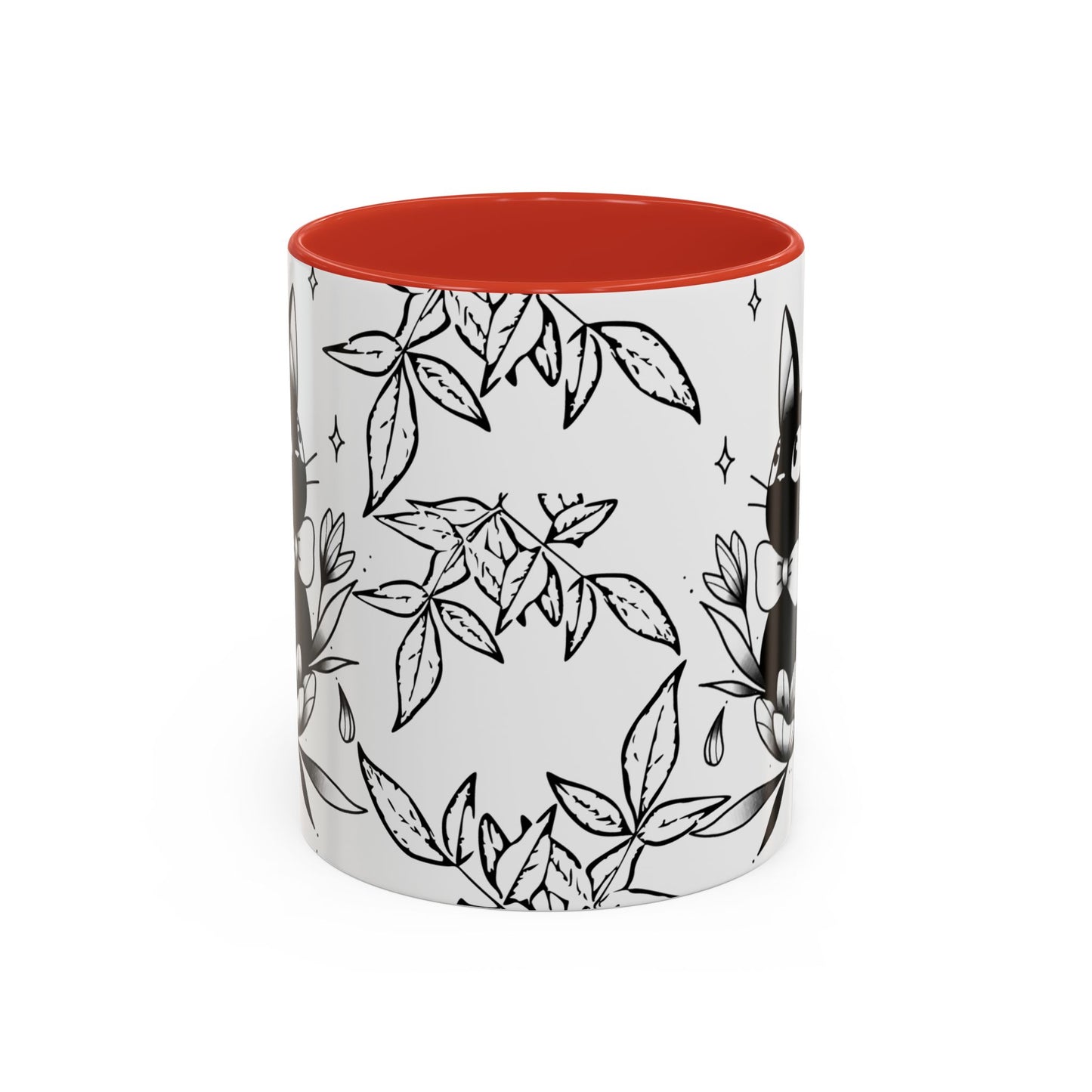 Jiji Cat Studio Ghibli Mug – 11oz & 15oz Accent Handle Coffee Cup – Cute Kiki’s Delivery Service Gift