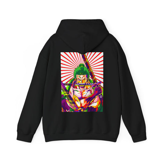 Zoro Style Back Print Hoodie – 100% Cotton One Piece Anime Sweatshirt for True Fans