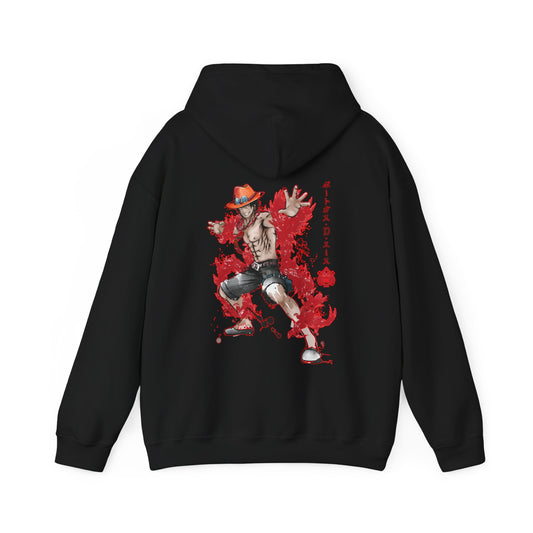 Portgas D. Ace Back Print Hoodie – 100% Cotton One Piece Anime Sweatshirt