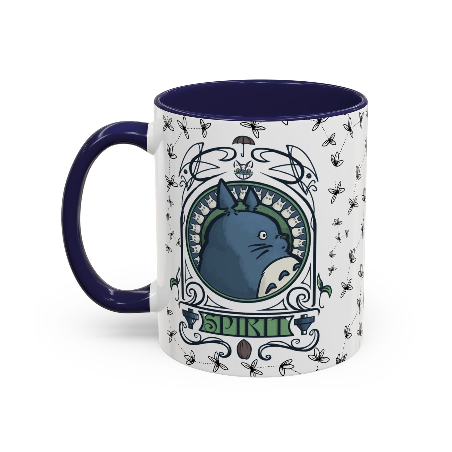 Totoro Spirited Ghibli Accent Handle Mug – 11oz & 15oz Anime Cup – Studio Ghibli Coffee Gift