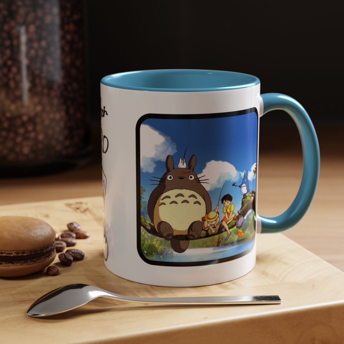 My Neighbor Totoro Accent Mug – Ghibli Collage Color Handle Cup 11oz & 15oz – Cute Anime Coffee Mug Gift