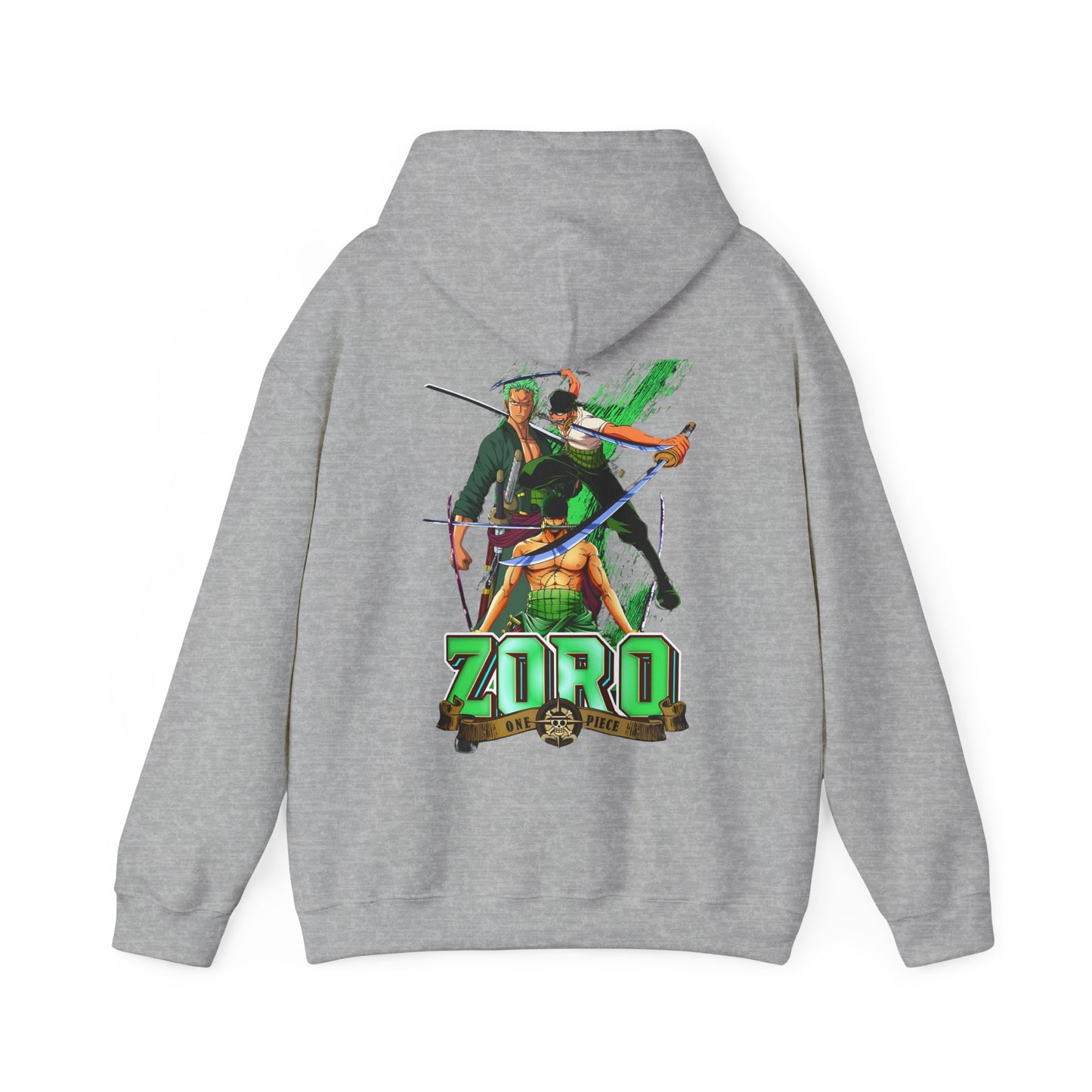 Roronoa Zoro Sword Back Print Hoodie – 100% Cotton One Piece Anime Hoodie