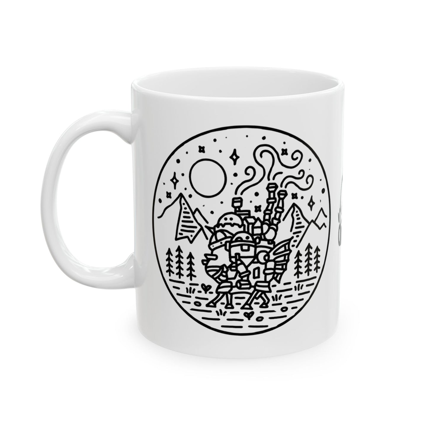 Calcifer Demon Fire Mug – Howl’s Moving Castle Anime Cup – 11oz & 15oz Ceramic Ghibli Gift