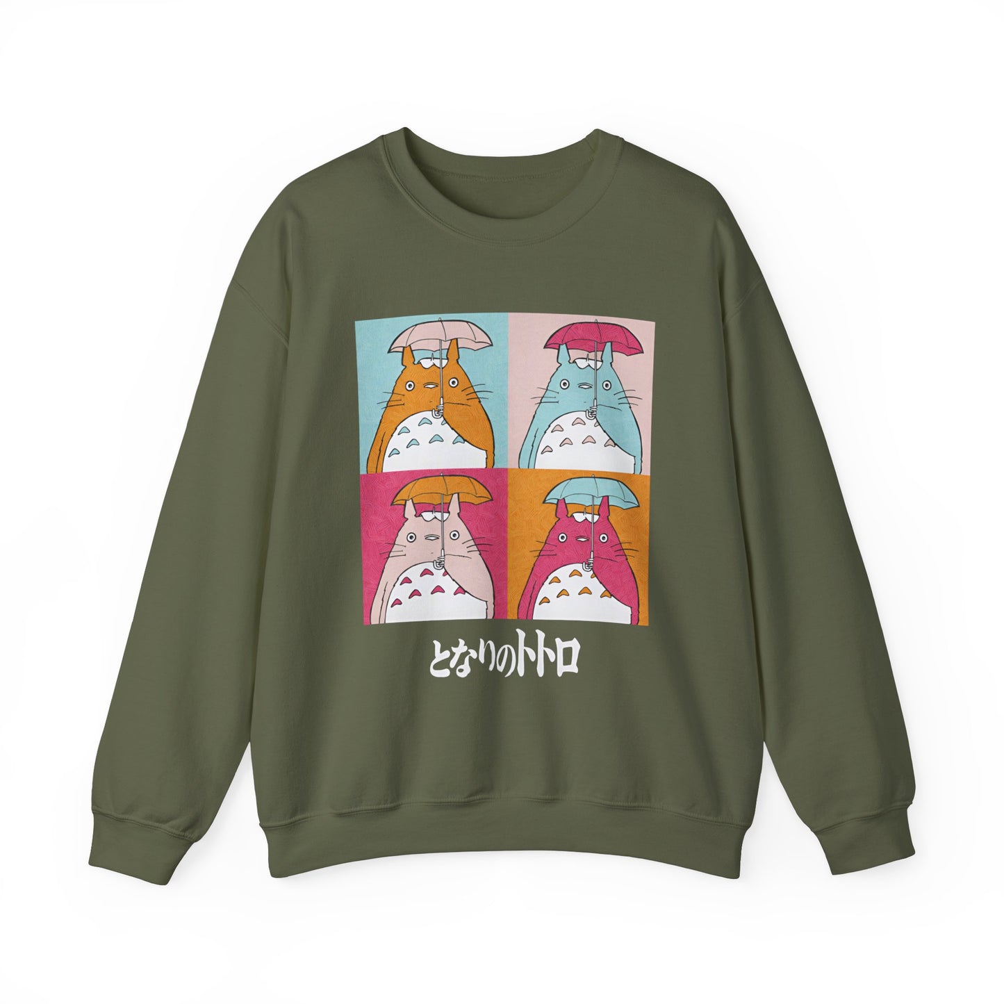 Totoro Aesthetic Art Collage Sweatshirt – 100% Cotton Studio Ghibli Inspired Cozy Pullover