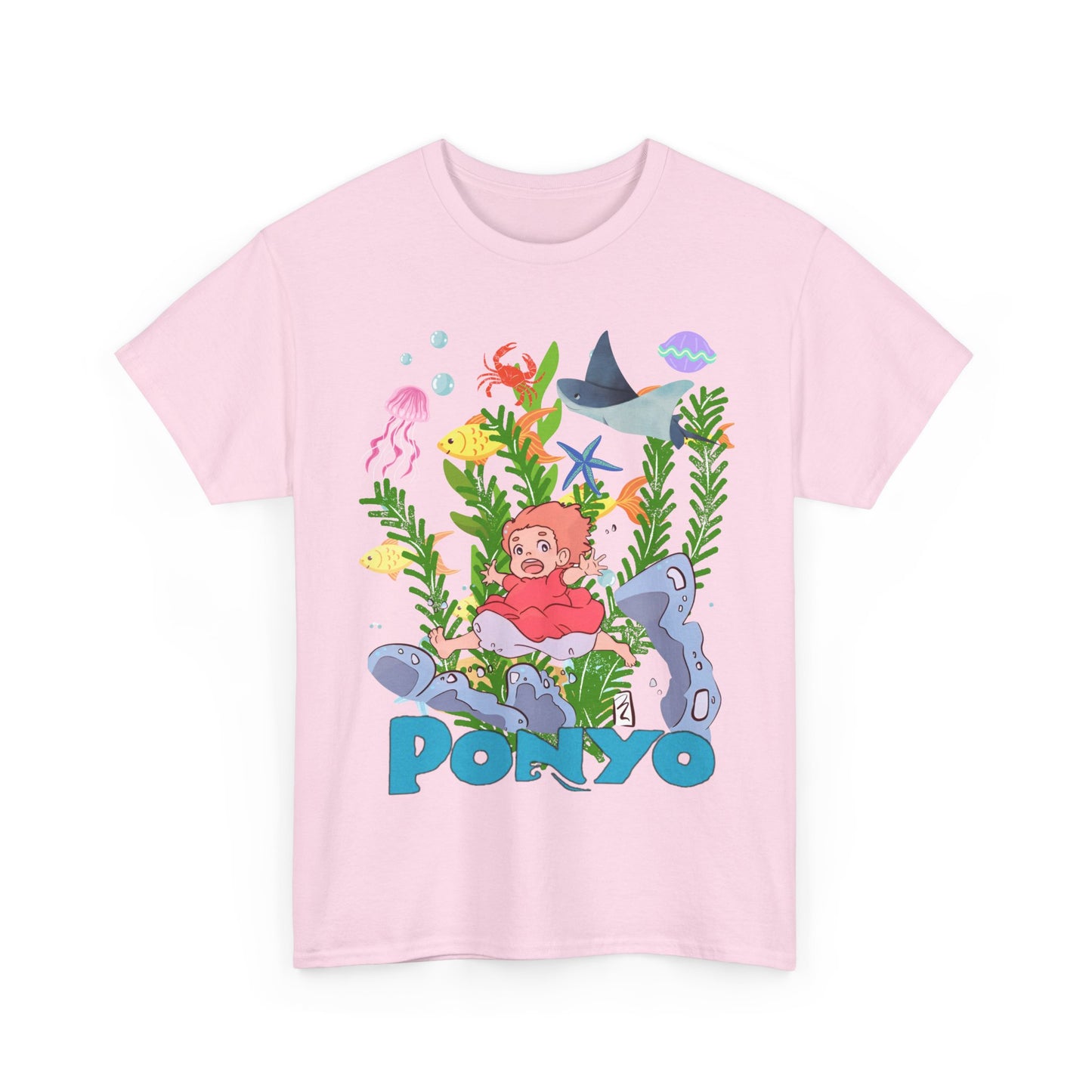 Ponyo Ghibli Sea World T-Shirt 100% Cotton Studio Ghibli Anime Tee