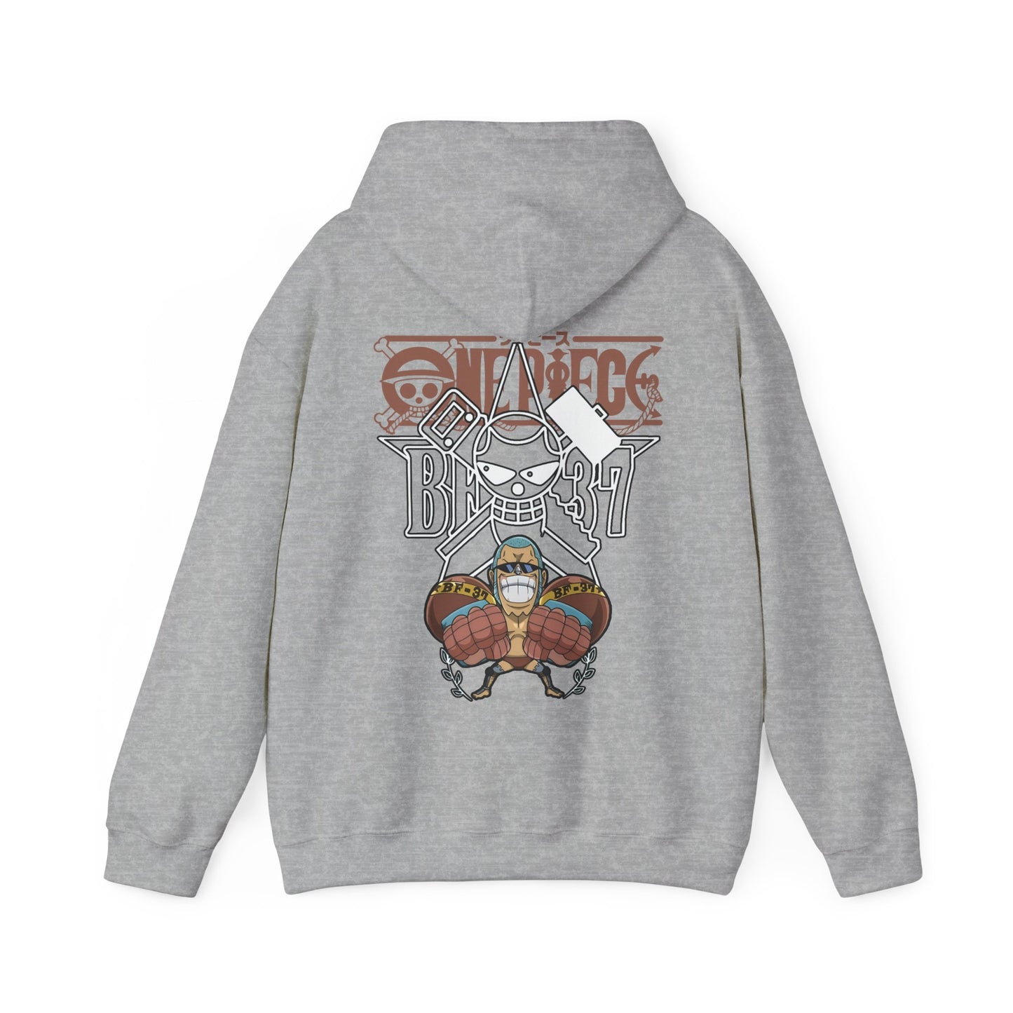 Franky One Piece Back Print Hoodie – 100% Cotton Anime Pullover for Super Fans