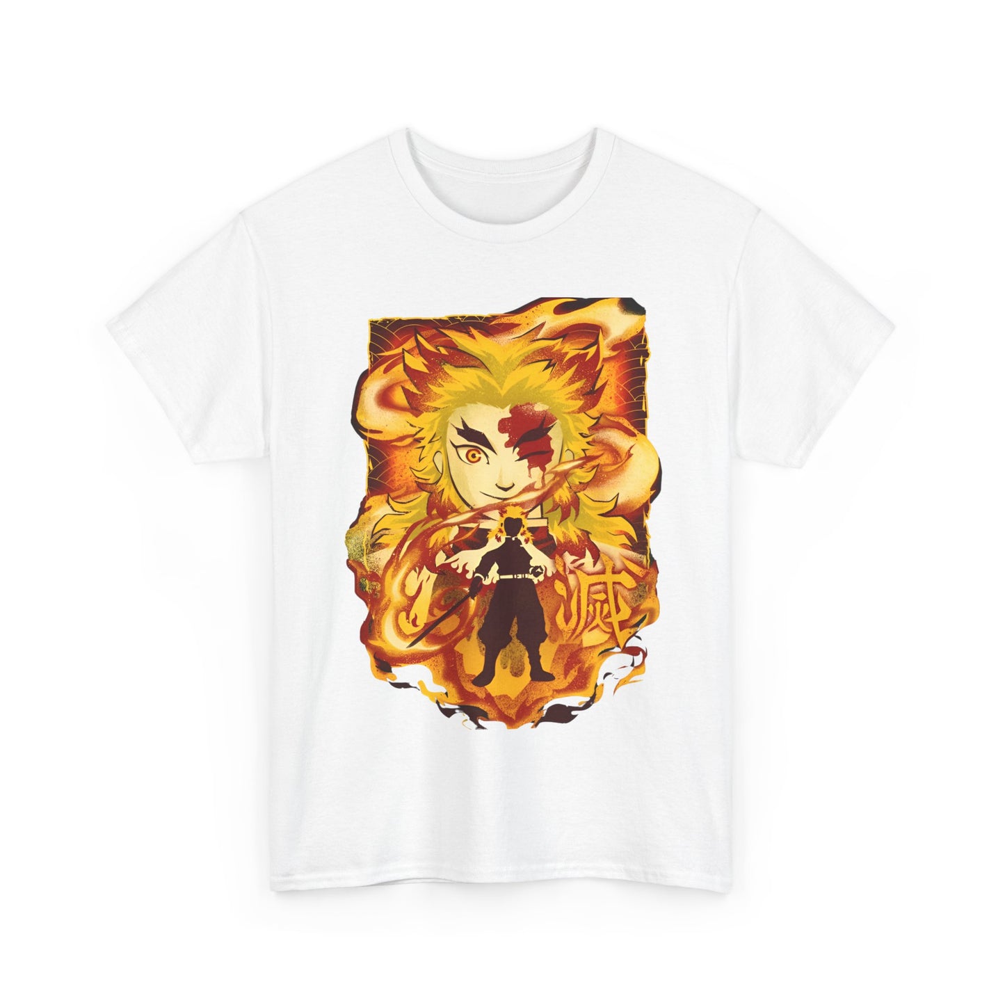 Kyojuro Rengoku Demon Slayer T-Shirt – 100% Cotton Anime Tee for Flame Hashira Fans