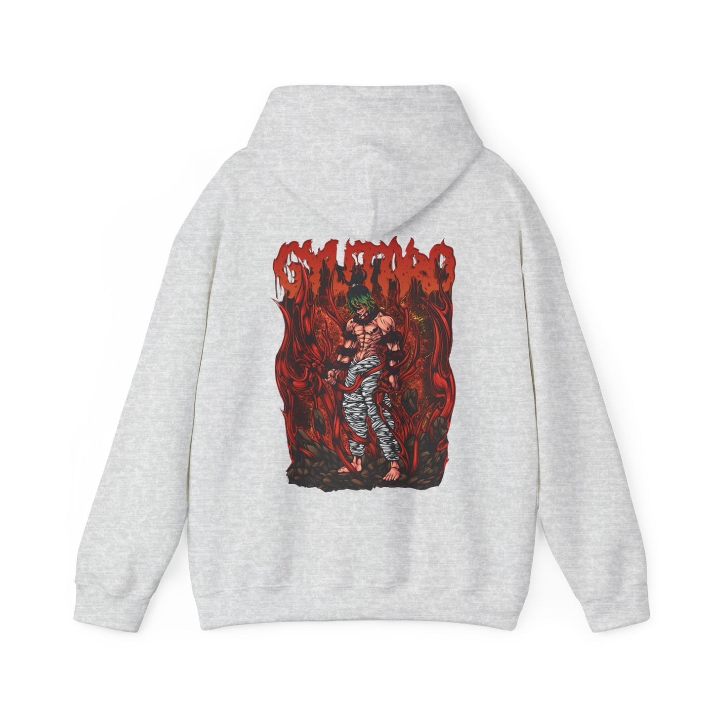 Gyutaro Demon Slayer Back Print Hoodie – 100% Cotton Anime Hoodie for Upper Moon Six Fans