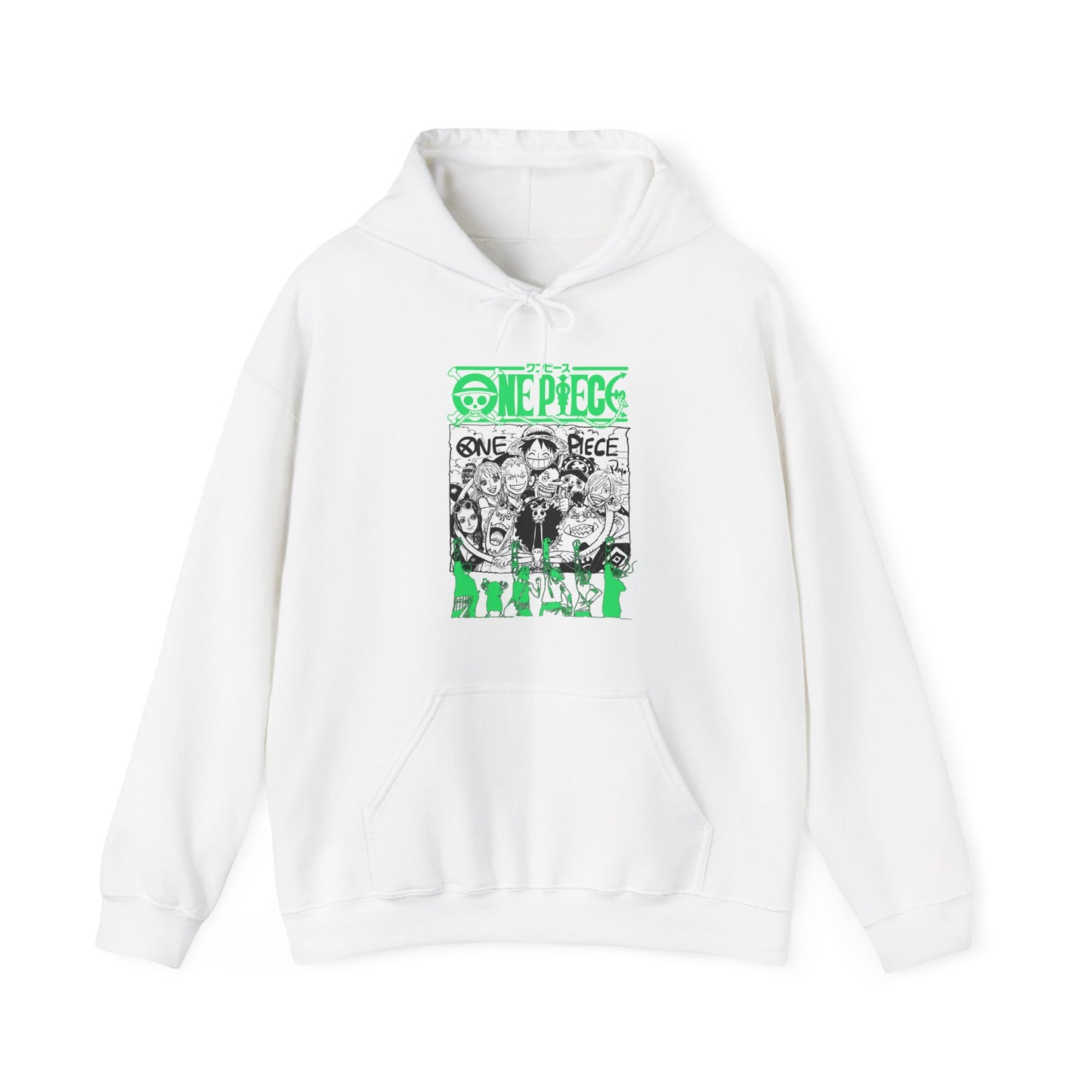 One Piece Characters Hoodie – 100% Cotton Anime Pullover Featuring Straw Hat Crew