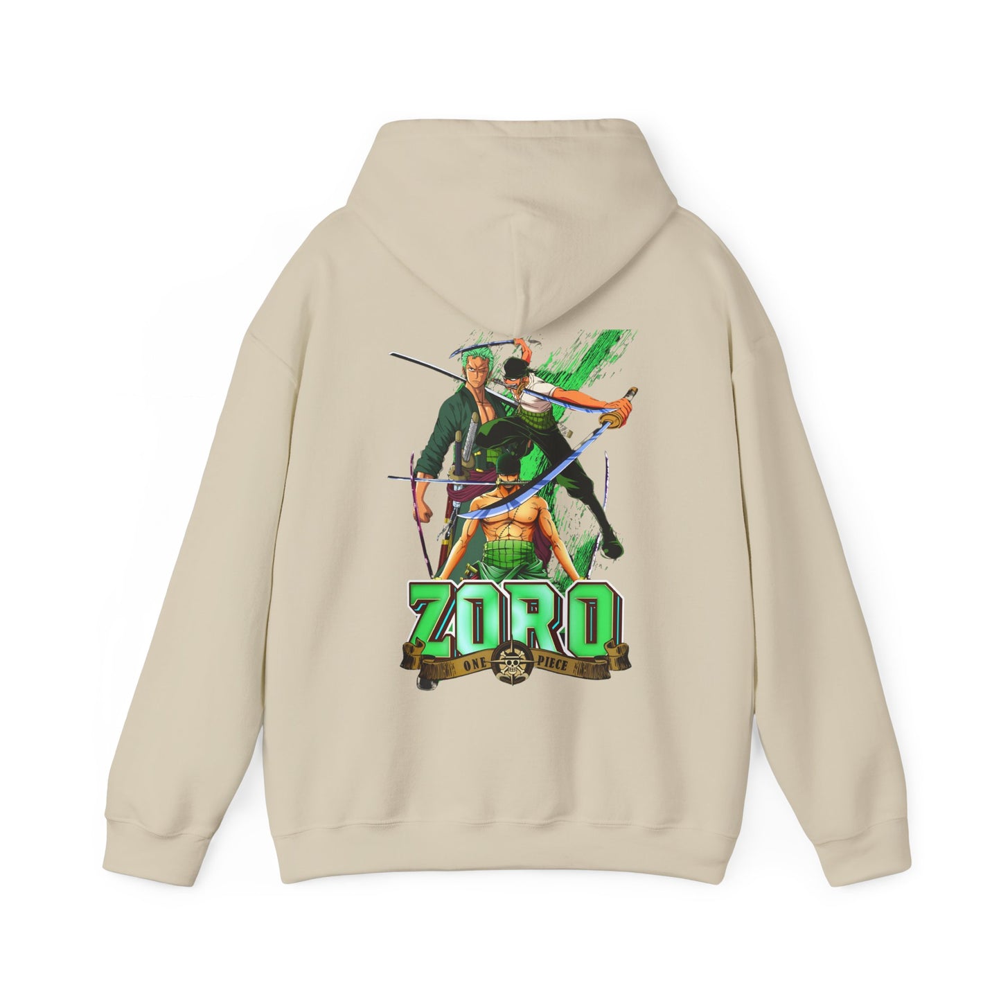 Roronoa Zoro Sword Back Print Hoodie – 100% Cotton One Piece Anime Hoodie