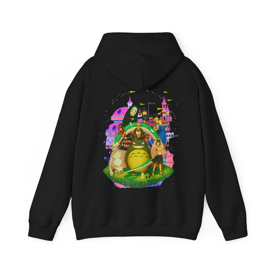 Hayao Miyazaki Characters Hoodie – 100% Cotton Studio Ghibli Back Print Pullover
