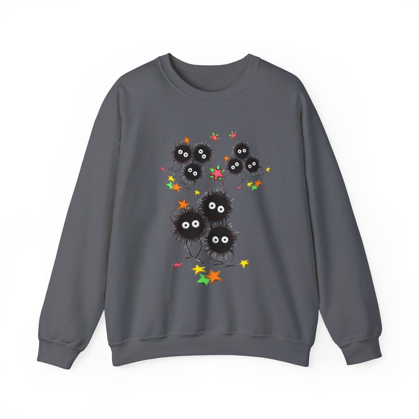 Soot Sprites Fantasy Sweatshirt – 100% Cotton Cozy Anime Pullover for Studio Ghibli Fans