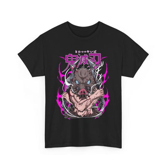Inosuke Hashibira Demon Slayer T-Shirt – 100% Cotton Anime Tee for Boar Head Fans