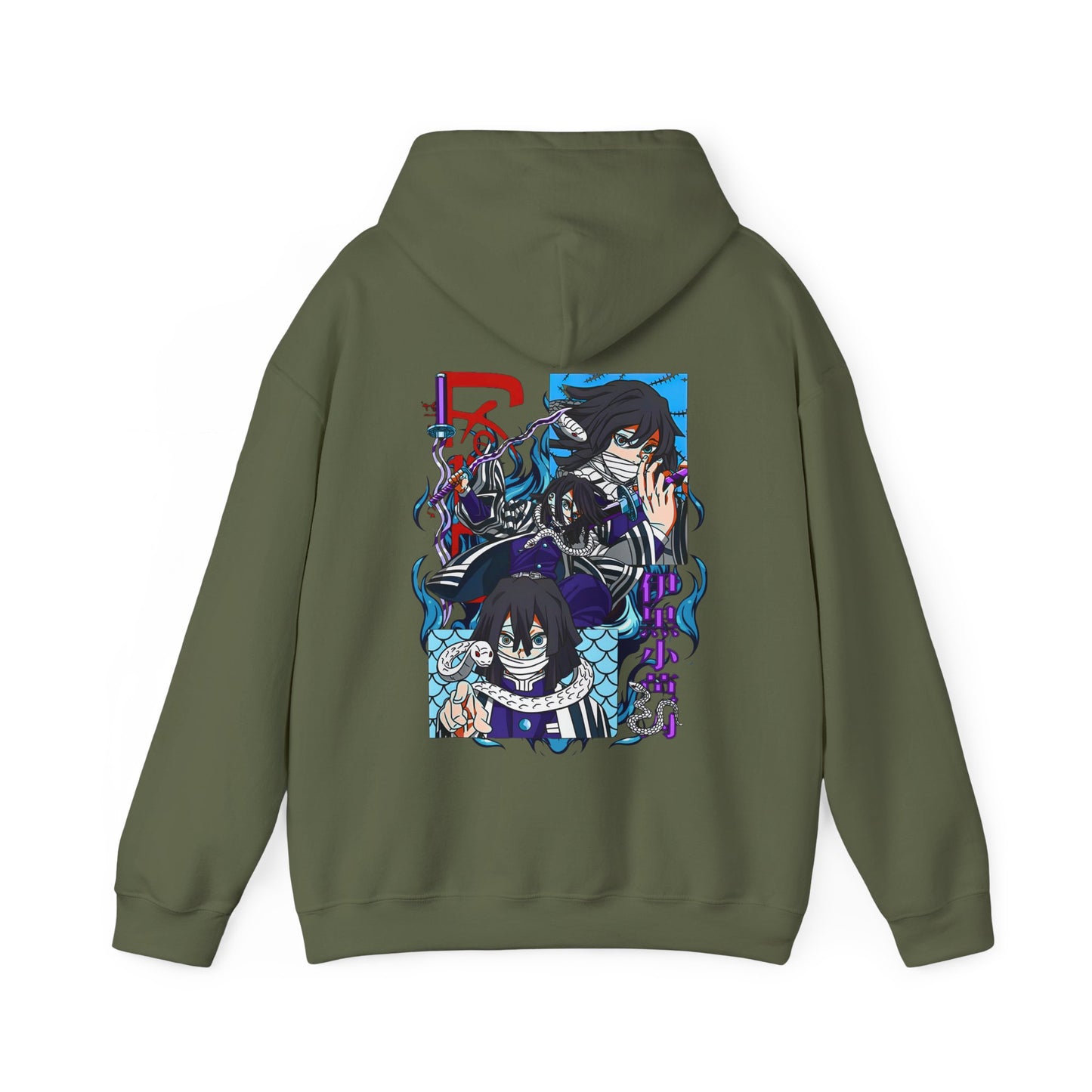 Obanai Iguro Back Print Hoodie – 100% Cotton Demon Slayer Serpent Hashira Anime Hoodie